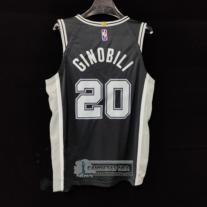 Camiseta San Antonio Spurs Manu Ginobili NO 20 Icon Autentico Negro